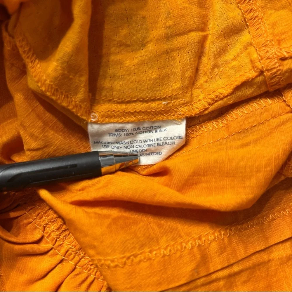 Anthropologie Edme & Esyllte Orange Wrap Top with Ruffles, Size 6 - Picture 8 of 8